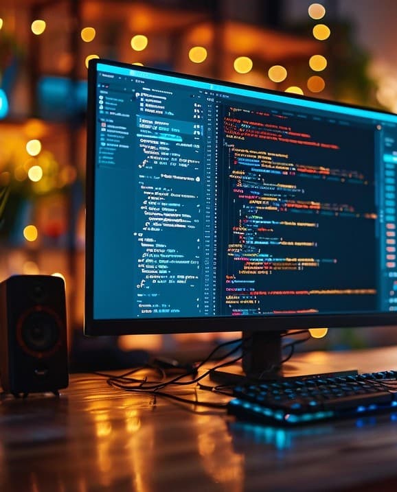 Image d'un pc sur un éditeur de code